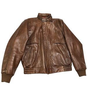 Pioneer‎ Wear Men's Brown Leather Jacket 70s Sz 44